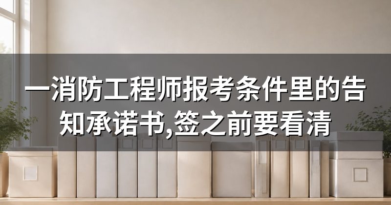 一消防工程师报考条件里的告知承诺书,签之前要看清
