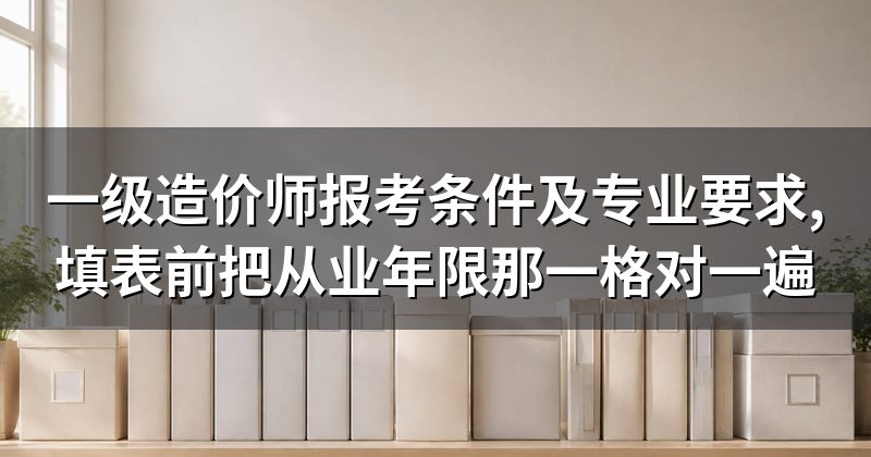 一级造价师报考条件及专业要求,填表前把从业年限那一格对一遍