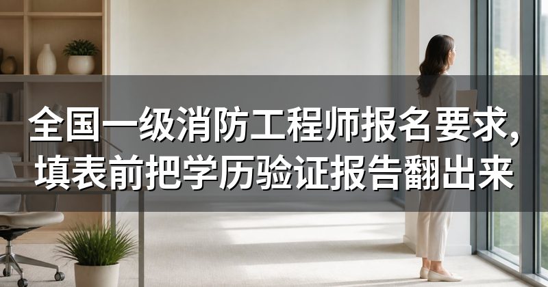 全国一级消防工程师报名要求,填表前把学历验证报告翻出来