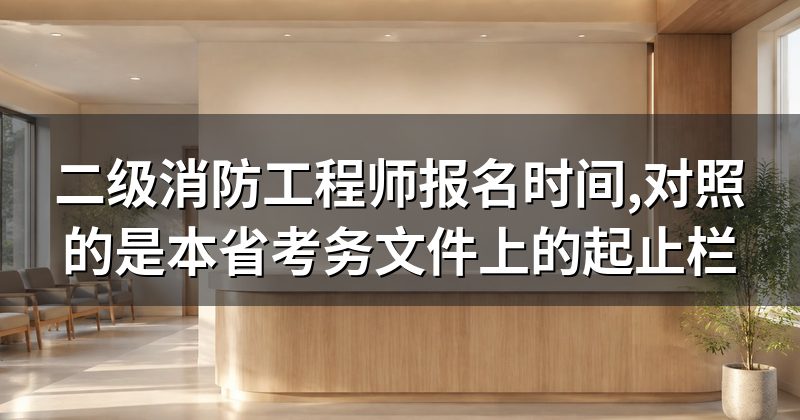 二级消防工程师报名时间,对照的是本省考务文件上的起止栏