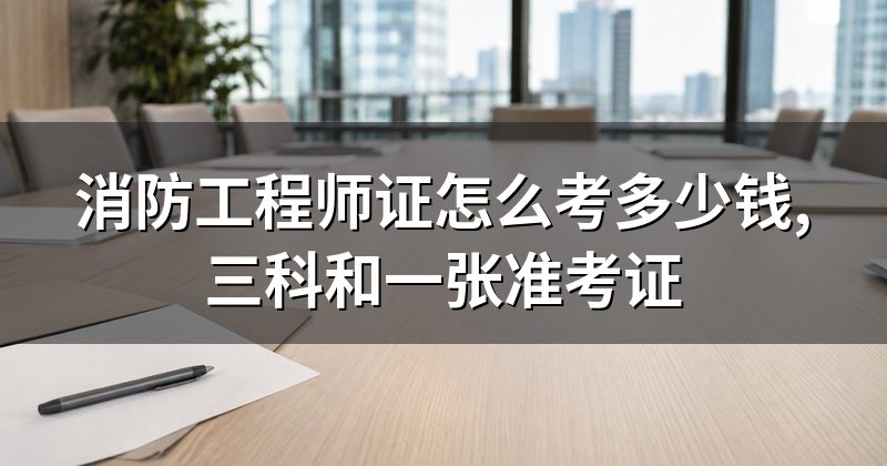 消防工程师证怎么考多少钱,三科和一张准考证