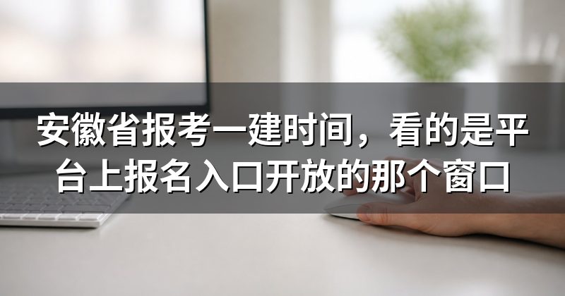 安徽省报考一建时间,看的是平台上报名入口开放的那个窗口