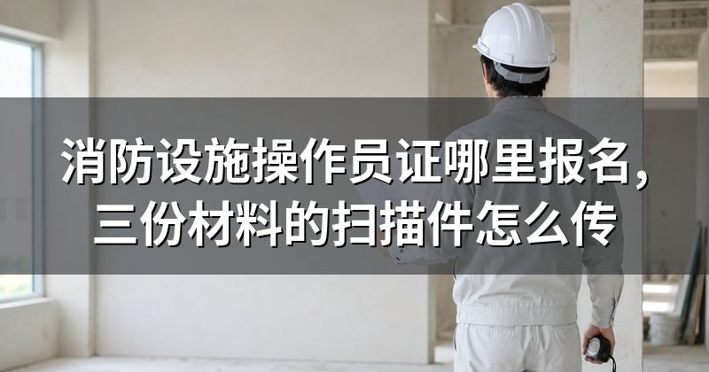 消防设施操作员证哪里报名,三份材料的扫描件怎么传