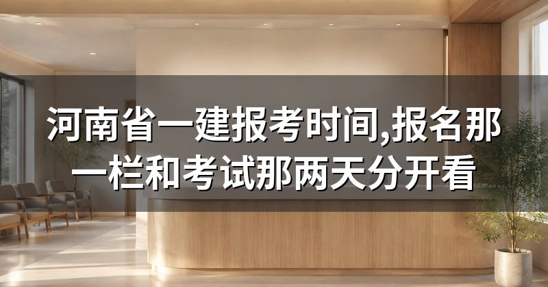 河南省一建报考时间,报名那一栏和考试那两天分开看
