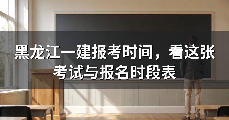 黑龙江一建报考时间,看这张考试与报名时段表