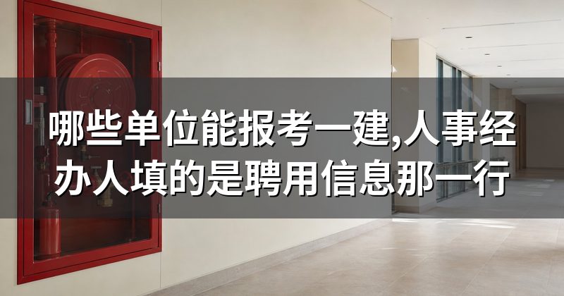 哪些单位能报考一建,人事经办人填的是聘用信息那一行