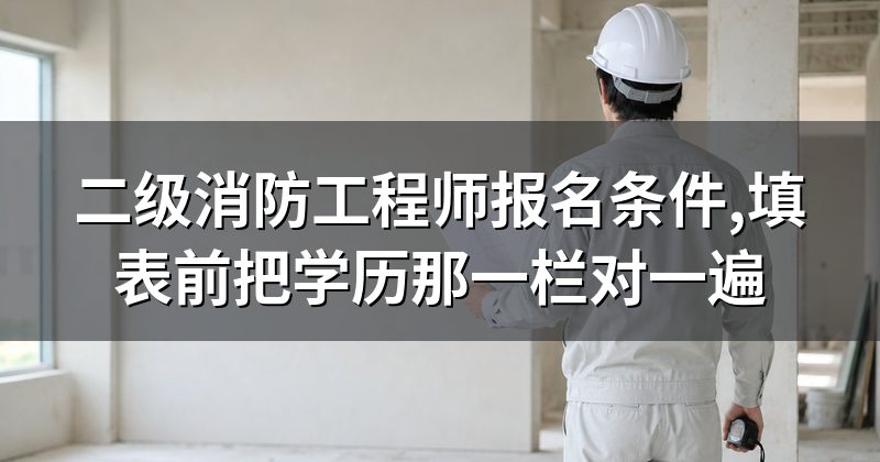 二级消防工程师报名条件,填表前把学历那一栏对一遍