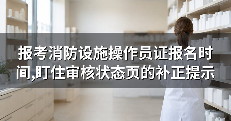 报考消防设施操作员证报名时间,盯住审核状态页的补正提示