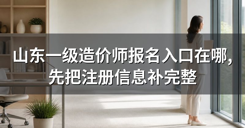 山东一级造价师报名入口在哪,先把注册信息补完整