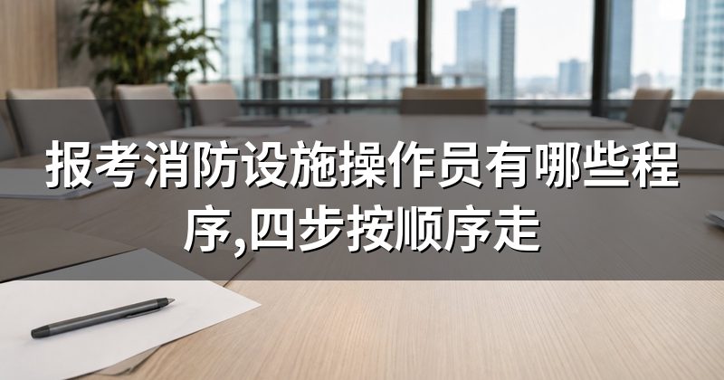 报考消防设施操作员有哪些程序,四步按顺序走