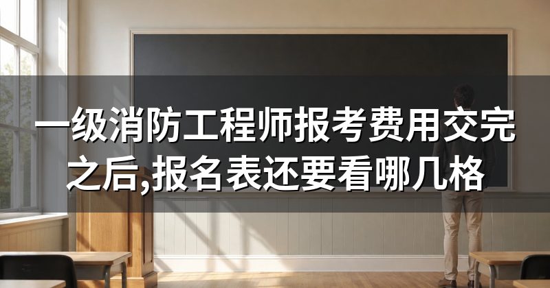 一级消防工程师报考费用交完之后,报名表还要看哪几格