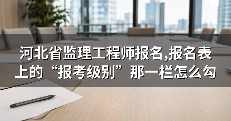 河北省监理工程师报名,报名表上的“报考级别”那一栏怎么勾