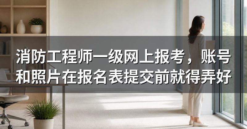 消防工程师一级网上报考,账号和照片在报名表提交前就得弄好