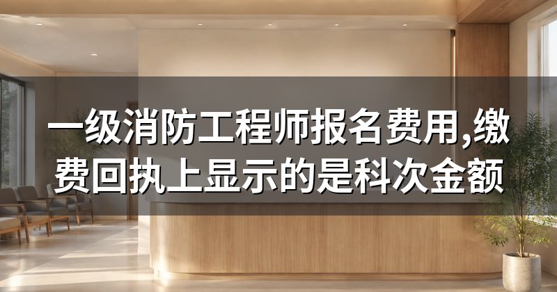一级消防工程师报名费用,缴费回执上显示的是科次金额