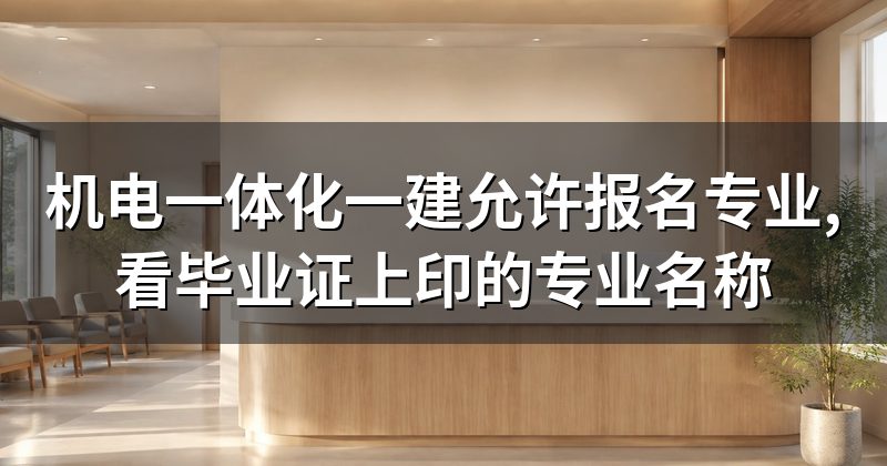机电一体化一建允许报名专业,看毕业证上印的专业名称