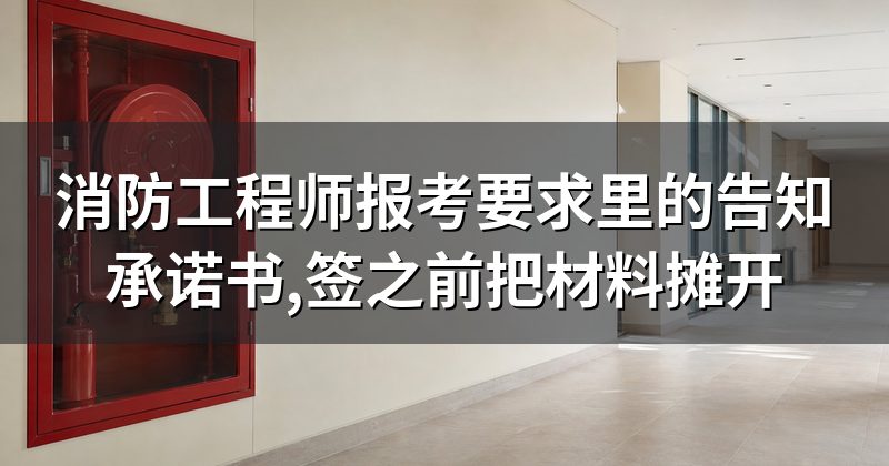 消防工程师报考要求里的告知承诺书,签之前把材料摊开
