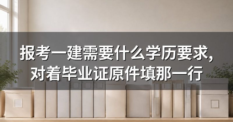 报考一建需要什么学历要求,对着毕业证原件填那一行