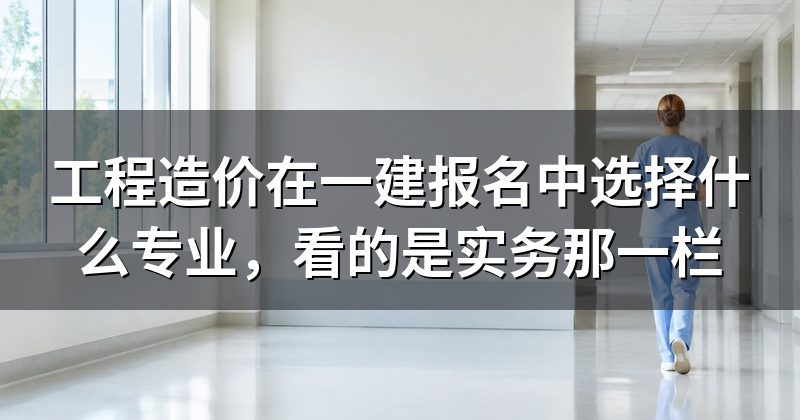 工程造价在一建报名中选择什么专业,看的是实务那一栏