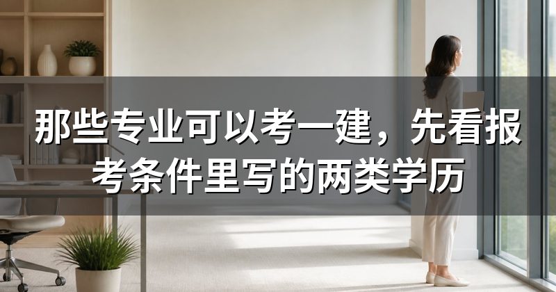 那些专业可以考一建，先看报考条件里写的两类学历