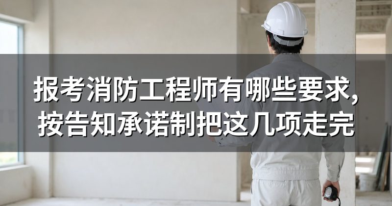 报考消防工程师有哪些要求,按告知承诺制把这几项走完