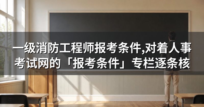 一级消防工程师报考条件,对着人事考试网的「报考条件」专栏逐条核