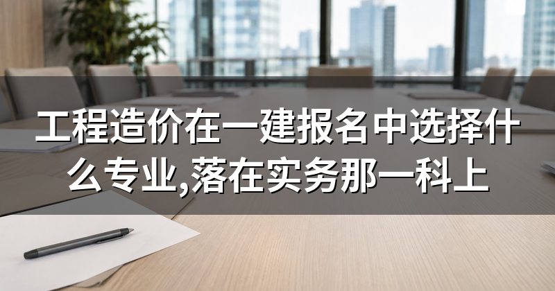工程造价在一建报名中选择什么专业,落在实务那一科上