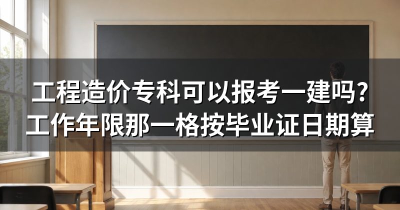 工程造价专科可以报考一建吗?工作年限那一格按毕业证日期算