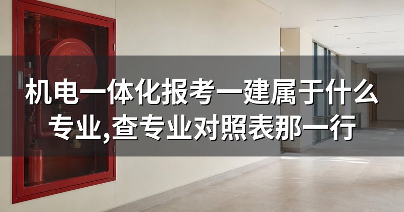 机电一体化报考一建属于什么专业,查专业对照表那一行