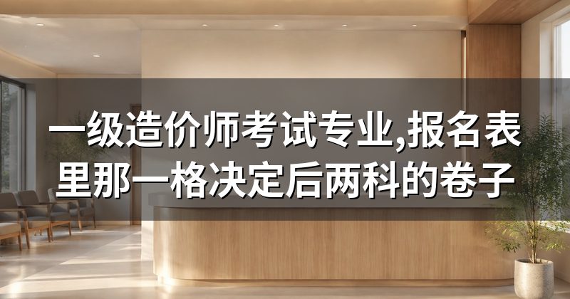 一级造价师考试专业,报名表里那一格决定后两科的卷子