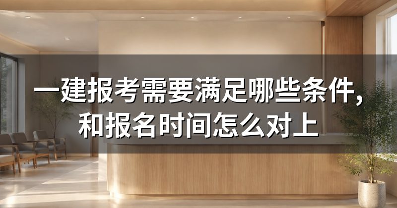 一建报考需要满足哪些条件,和报名时间怎么对上