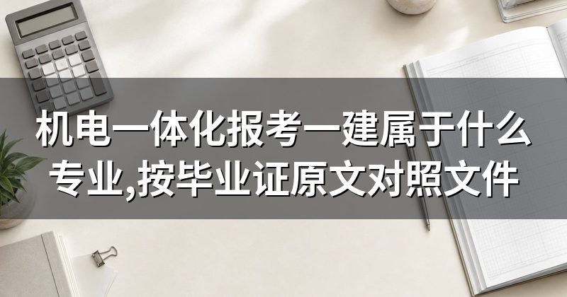 机电一体化报考一建属于什么专业,按毕业证原文对照文件