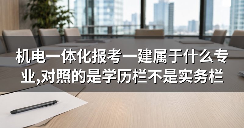 机电一体化报考一建属于什么专业,对照的是学历栏不是实务栏