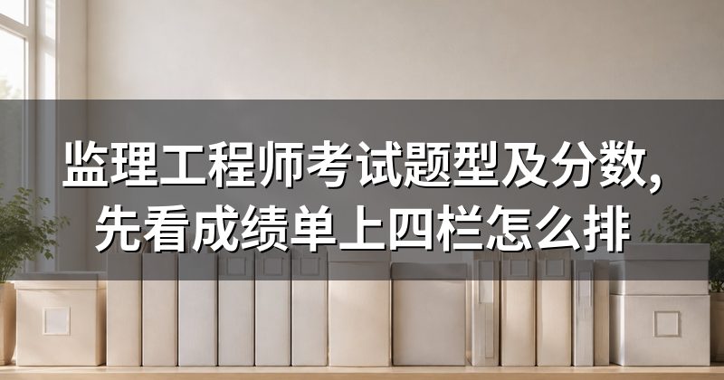 监理工程师考试题型及分数,先看成绩单上四栏怎么排