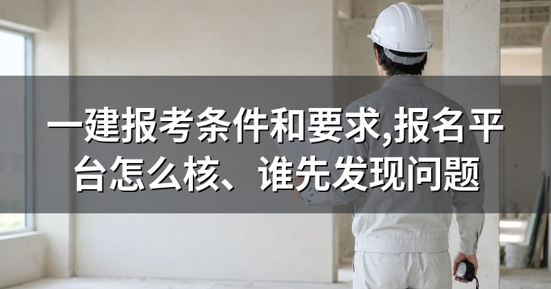 一建报考条件和要求,报名平台怎么核、谁先发现问题