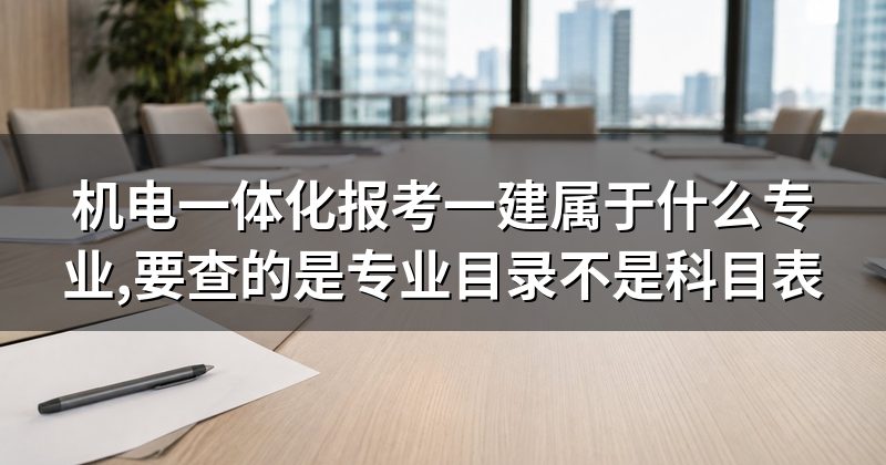 机电一体化报考一建属于什么专业,要查的是专业目录不是科目表