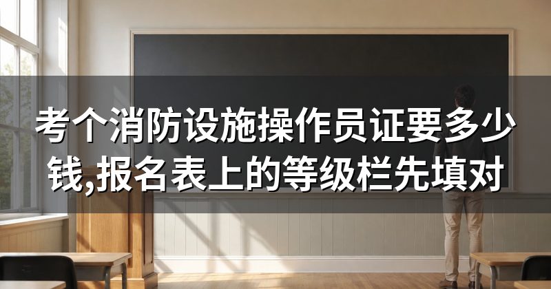 考个消防设施操作员证要多少钱,报名表上的等级栏先填对