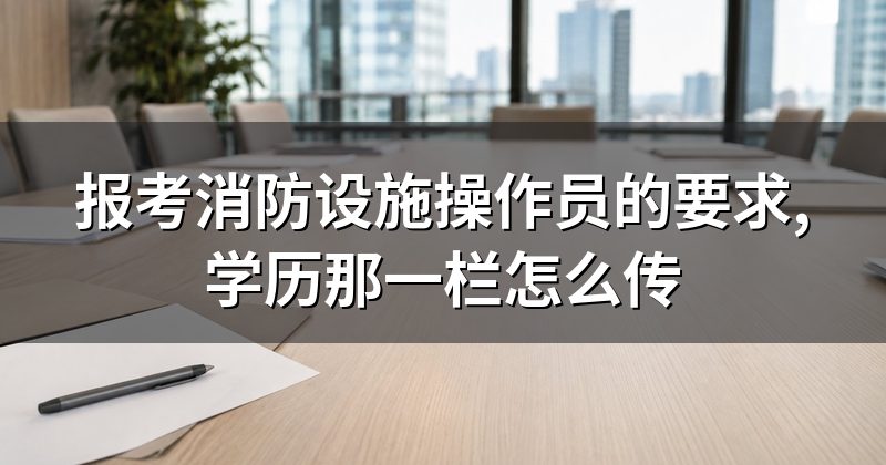 报考消防设施操作员的要求,学历那一栏怎么传