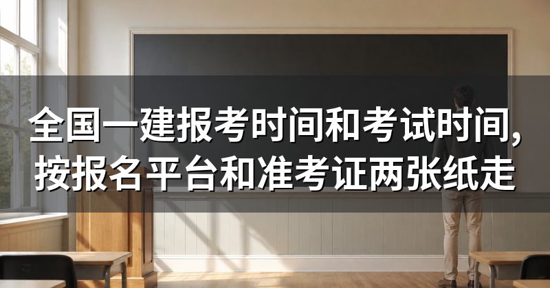 全国一建报考时间和考试时间,按报名平台和准考证两张纸走