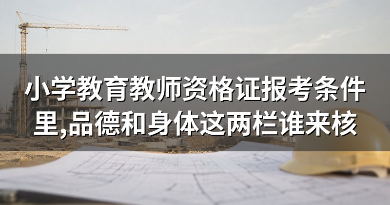 小学教育教师资格证报考条件里,品德和身体这两栏谁来核