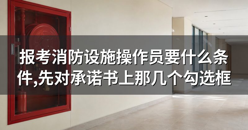 报考消防设施操作员要什么条件,先对承诺书上那几个勾选框