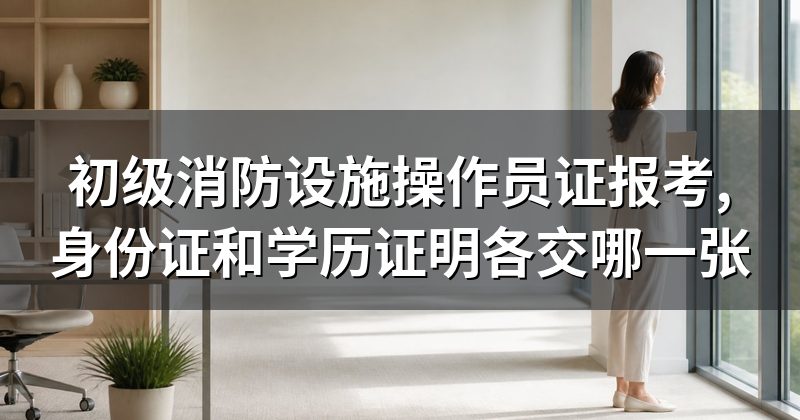 初级消防设施操作员证报考,身份证和学历证明各交哪一张