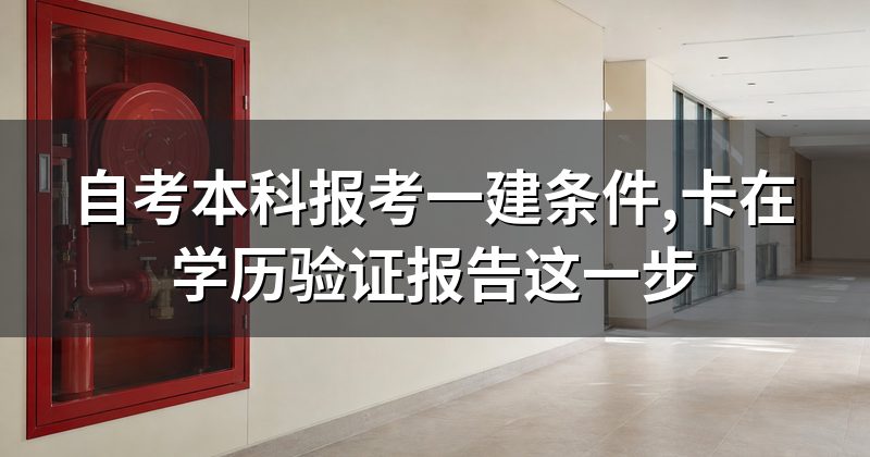 自考本科报考一建条件,卡在学历验证报告这一步