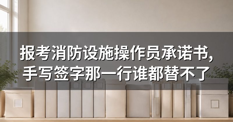 报考消防设施操作员承诺书,手写签字那一行谁都替不了