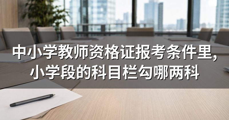 中小学教师资格证报考条件里,小学段的科目栏勾哪两科