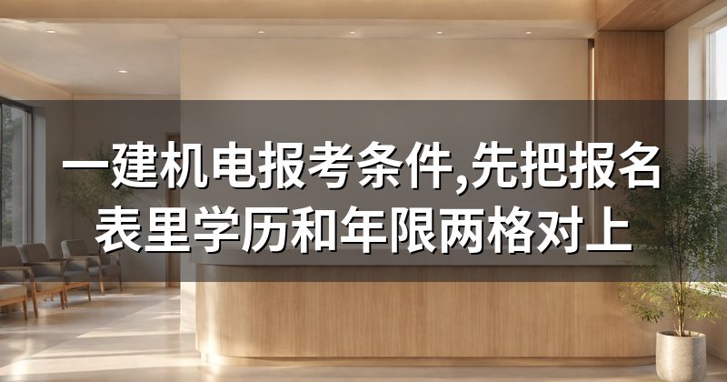 一建机电报考条件,先把报名表里学历和年限两格对上