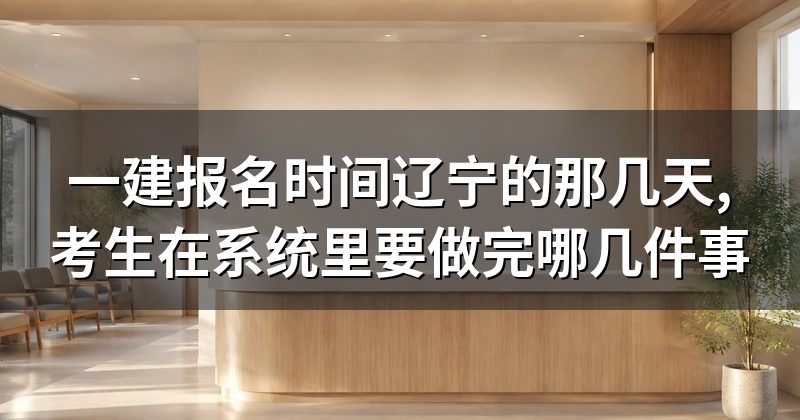 一建报名时间辽宁的那几天,考生在系统里要做完哪几件事