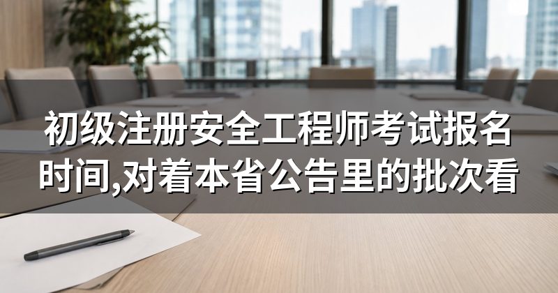 初级注册安全工程师考试报名时间,对着本省公告里的批次看