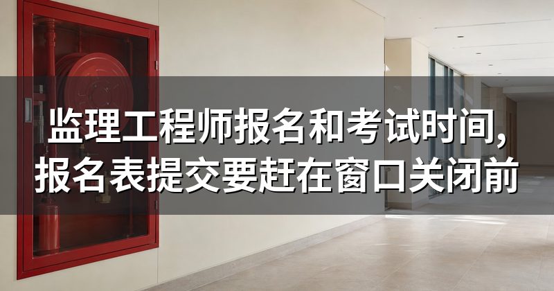 监理工程师报名和考试时间,报名表提交要赶在窗口关闭前