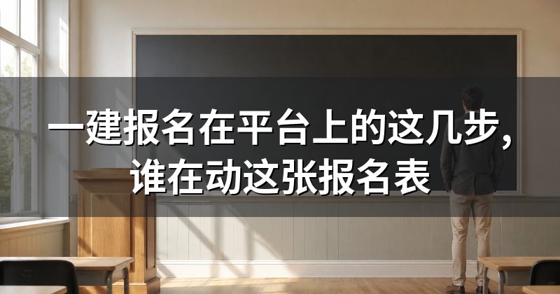 一建报名在平台上的这几步,谁在动这张报名表