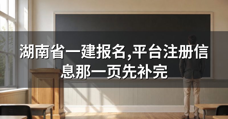 湖南省一建报名,平台注册信息那一页先补完
